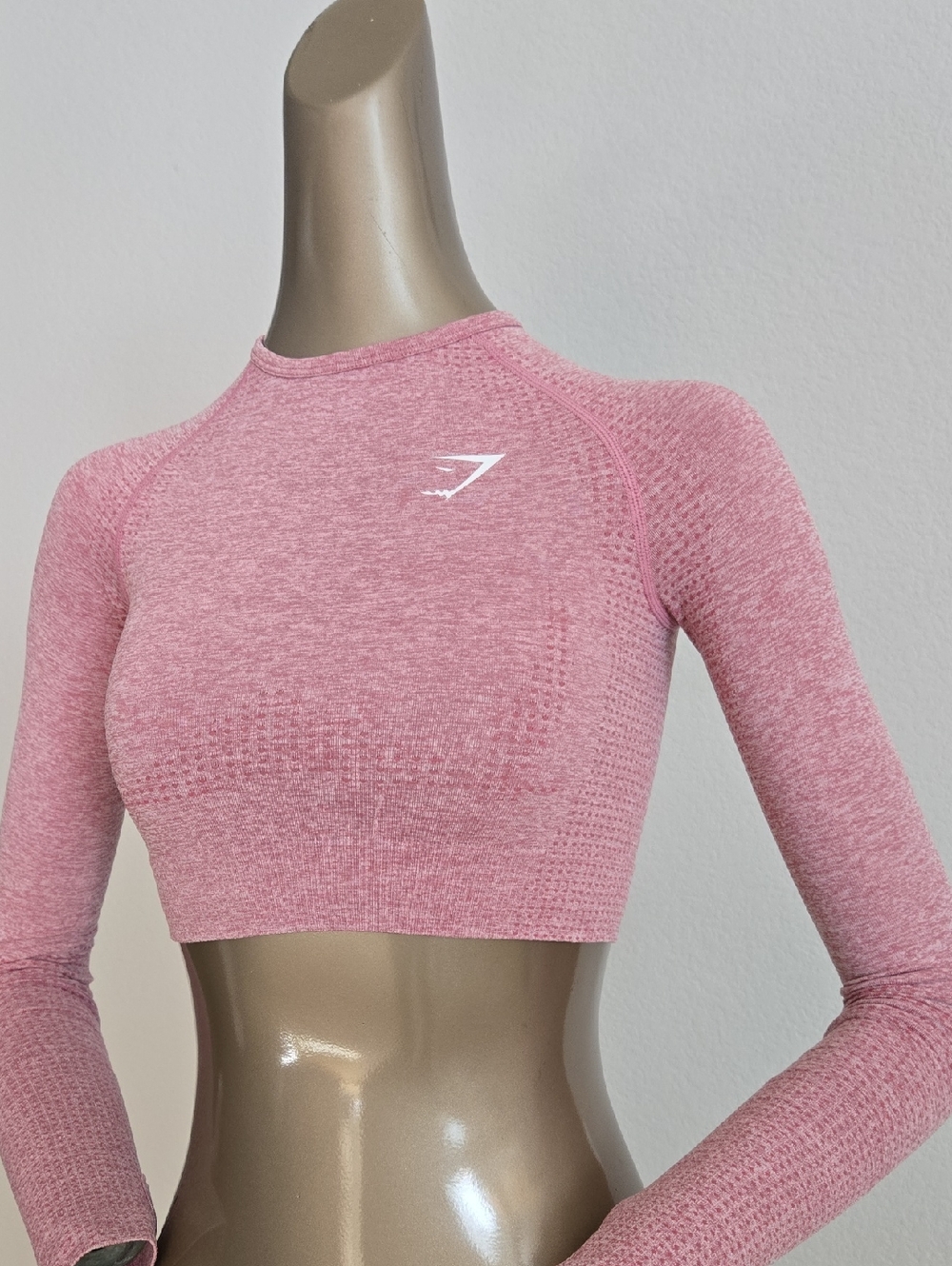 Gymshark Rose Pink Seamless Long Sleeve Crop Top